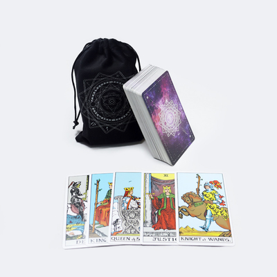 Buy Manufacturer printed mazo de tarot para principiantes custom printing elegant velvet wrap tarot deck online manufacture