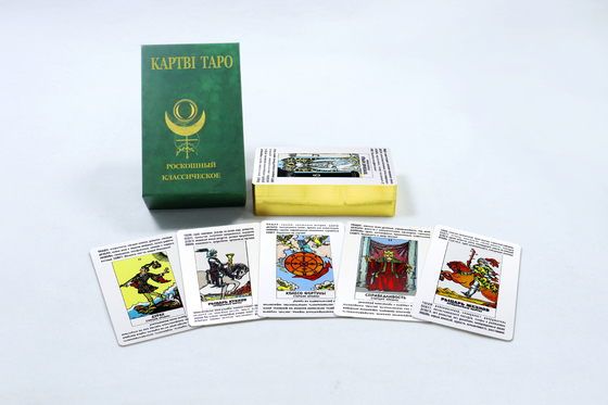 Buy Gold Edge Detailed Printable Tarot Cards Classical Russian Tarot Card With Guidebook online manufacture