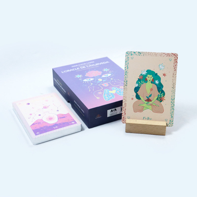 Buy Custom Printed Purple French Oracle Tarot Cards Printing Make High Quality Ladies Tarot Card With Bag online manufacture