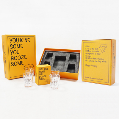 Buy AI Format Adult Party Drinking Game Card With Shot Glass Custom Drinking Card Games online manufacture