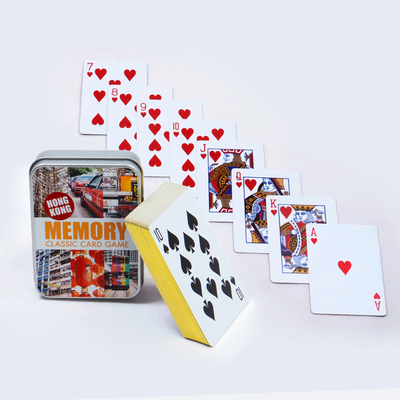 Buy Custom Logo Printing Playing Cards Durable Classical Recreation Show Cards With Tin Box online manufacture