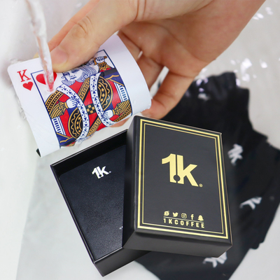 Buy Customized PVC Playing Cards Smooth Gold Plated Poker Cards Cool Black Creative Durable online manufacture