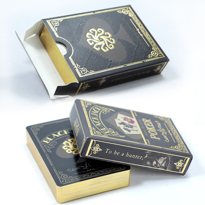 Buy Custom Designs Luxury Golden Edge Playing Cards Poker With Gold Foil Printing And Box online manufacture