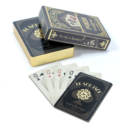 Buy 63x88mm Custom Gilded Edge Playing Cards Original Design Game Magic Playing Black Cards online manufacture