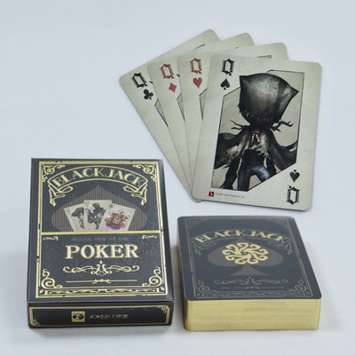 Buy Customised Printed Logo Silver Gold Foil Edged Poker Deck On Luxury Paper In AI Format online manufacture