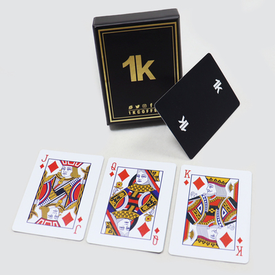 Buy Print Advertising Poker Cards Durable Casino Grade Germany Black Core Paper Playing Cards online manufacture