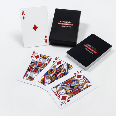 Buy Classic And Cool Custom Black Texas Plastic Playing Cards Printing For Arabic Market online manufacture