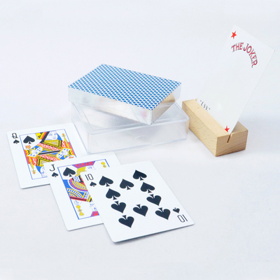 Buy Custom Silver Edges Playing Cards Varnished And Personalized With Hard Plastic Cases online manufacture