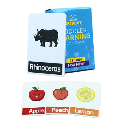 Buy CMYK Color Printing Customized Size English Words Learning Flash Card Toy For Toddler online manufacture