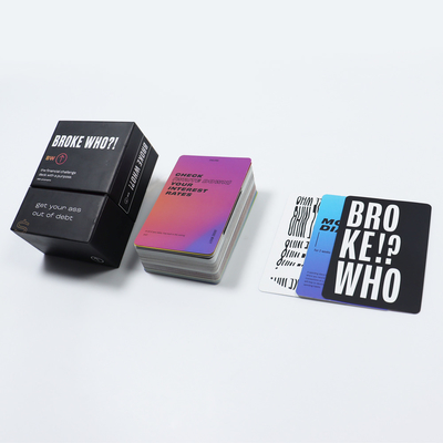 Buy Custom Positive Question Financial Game Cards Factory Printed Adult Pay Up One's Debt Financial Game Card With Lid And Base Box online manufacture