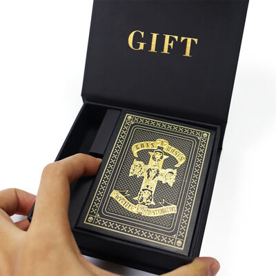 Buy Customized Gold Foil Black Core Paper Playing Cards Poker Deck for Luxury Gaming and Gifts online manufacture
