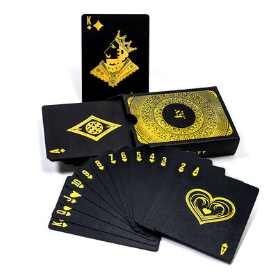 Buy Custom Design Gold Foil Stamping Playing Cards with 310gsm Black Core Paper for Poker and Game Cards online manufacture
