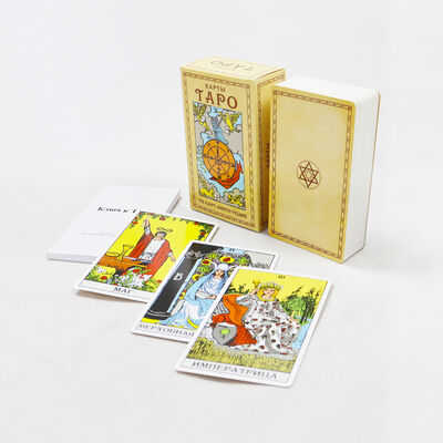 Buy Customized Design 310gsm Black Core Paper Tarot Cards with Guidebook for Divination online manufacture