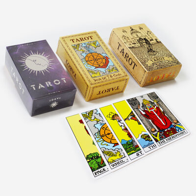 Buy Custom Design Printable Tarot Cards with 310gsm Black Core Paper and Guidebook Included online manufacture