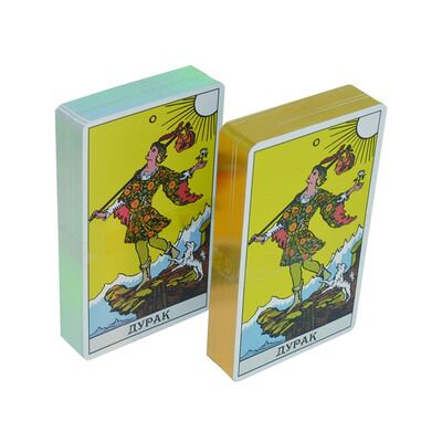 Buy Custom Design Holographic Gold Edge Tarot Cards with 57*87mm Size and Pamphlet Instruction online manufacture