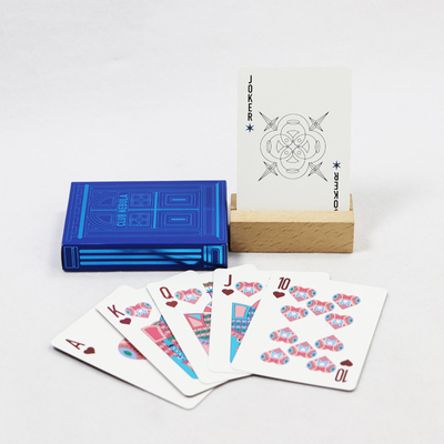 Printed German Black Heart Paper Poker Cards Customized National Blue Gold Stamping Playing Cards