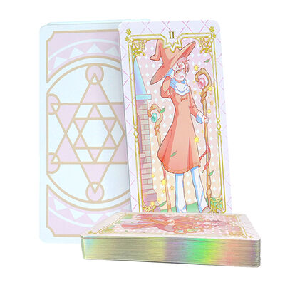 Customized Holographic Edge Tarot Cards with CMYK 4 Color Offset Printing and Elegant Design