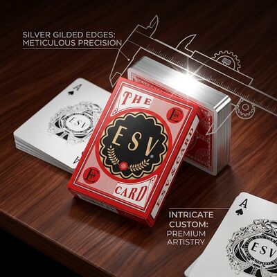 Silver Foil Edge Playing Cards With Elegant Design For Wedding Reception Party Favors And Events
