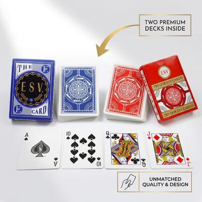 Deluxe Magnetic Box Poker Playing Card Gift Set With Two Decks For Corporate And Holiday Gifting