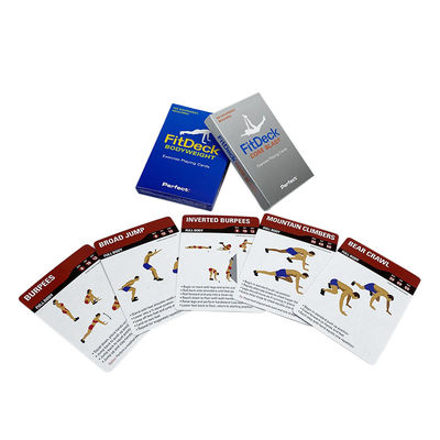 350gsm Exercise Workout Cards , Varnishing Physical Fitness Card